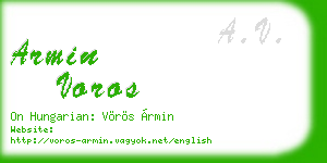 armin voros business card