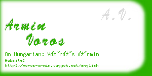 armin voros business card
